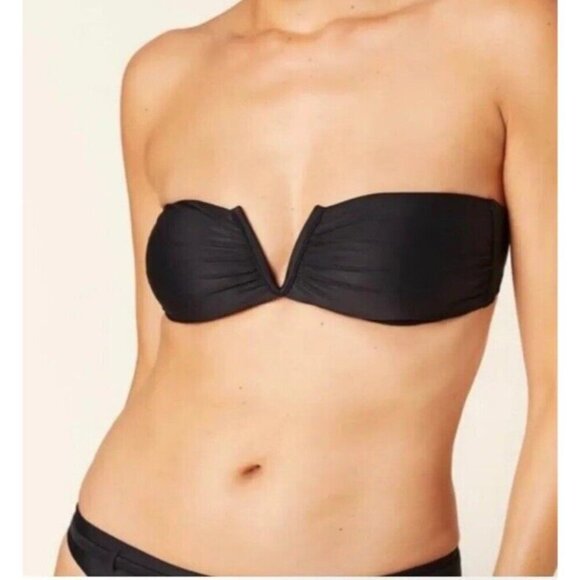 ANDIE SWIM The Scala Bikini Top Size Large Black Bandeau Strapless NWT E - Picture 1 of 7